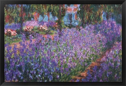 Framed Artist&#39;s Garden at Giverny, c.1900 Print