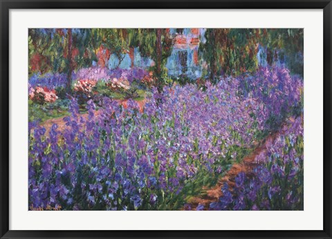 Framed Artist&#39;s Garden at Giverny, c.1900 Print