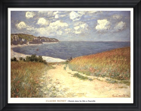 Framed Chemin dans les bles a Pourville, 1882 Print