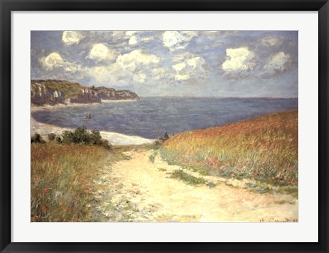 Framed Chemin dans les bles a Pourville, 1882 Print