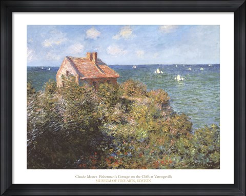 Framed Fisherman&#39;s Cottage on the Cliffs at Varengeville, 1882 Print