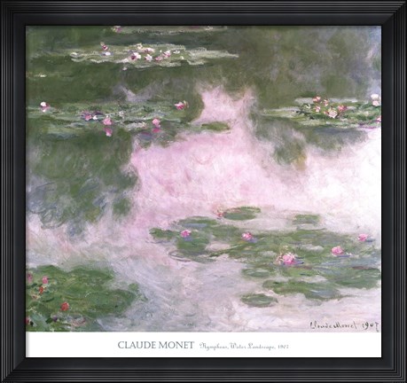 Framed Nympheas, Water Landscape, 1907 Print