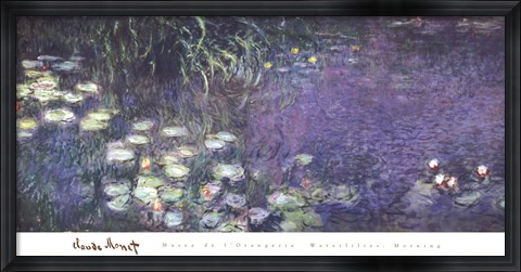 Framed Water Lilies: Morning Print