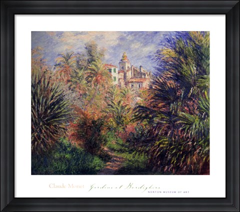Framed Gardens at Bordighera, 1884 Print