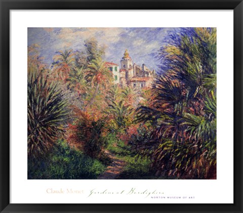 Framed Gardens at Bordighera, 1884 Print