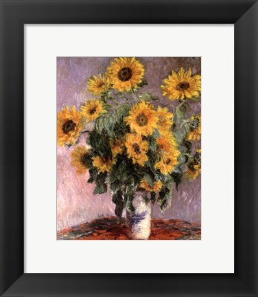 Framed Sunflowers, c.1881 Print