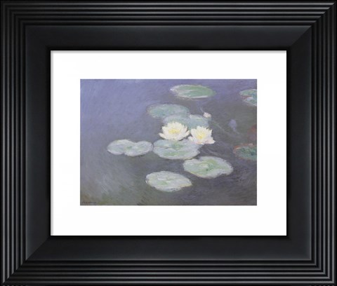 Framed Nympheas Effet du Soir Print