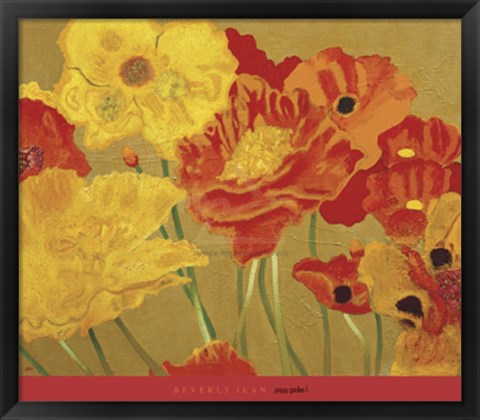 Framed Poppy Garden I Print