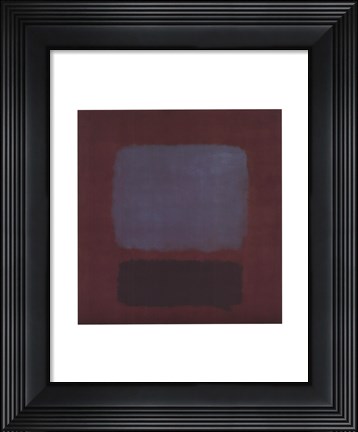 Framed No. 37/No. 19 (Slate Blue and Brown on Plum), 1958 Print