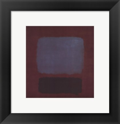 Framed No. 37/No. 19 (Slate Blue and Brown on Plum), 1958 Print