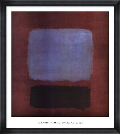 Framed No. 37/No. 19 (Slate Blue and Brown on Plum), 1958 Print