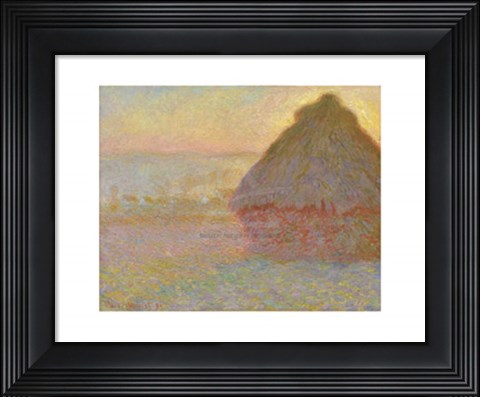Framed Grainstack (Sunset), 1891 Print