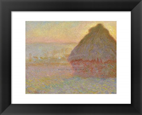 Framed Grainstack (Sunset), 1891 Print