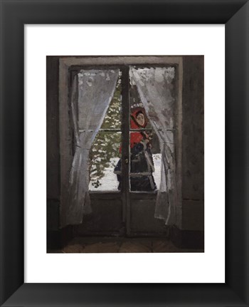 Framed Red Kerchief: Portrait of Mrs. Monet, c.1873 Print