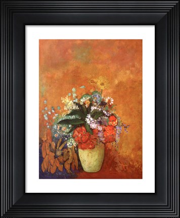 Framed Vase of Flowers, c.1905 Print