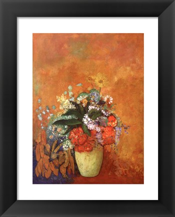 Framed Vase of Flowers, c.1905 Print