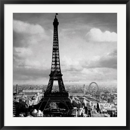 Framed Eiffel Tower, Paris France, 1897 Print