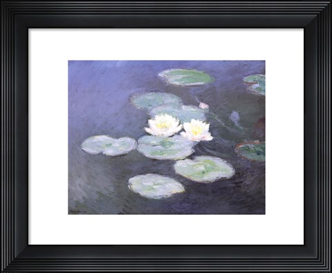 Framed Nymphaeas Effet du Soir Print
