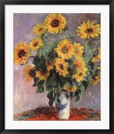 Framed Sunflowers, c.1881 Print