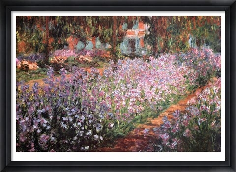 Framed Artist&#39;s Garden at Giverny, c.1900 Print