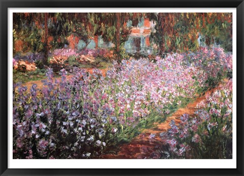 Framed Artist&#39;s Garden at Giverny, c.1900 Print