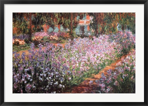 Framed Artist&#39;s Garden at Giverny, c.1900 Print