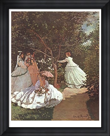 Framed Women in a Garden Print