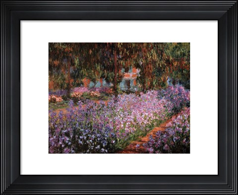 Framed Artist&#39;s Garden at Giverny, c.1900 Print