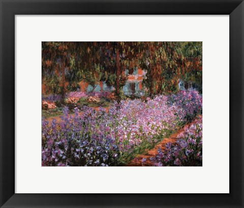 Framed Artist&#39;s Garden at Giverny, c.1900 Print