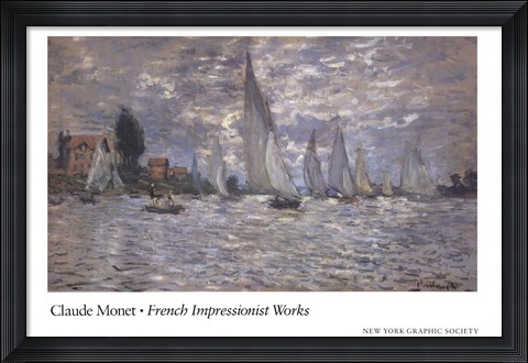 Framed Les Barques, Regates a Argenteuil Print
