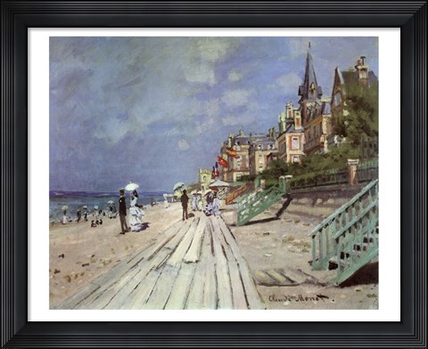 Framed Beach at Trouville, c.1870 Print