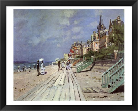 Framed Beach at Trouville, c.1870 Print