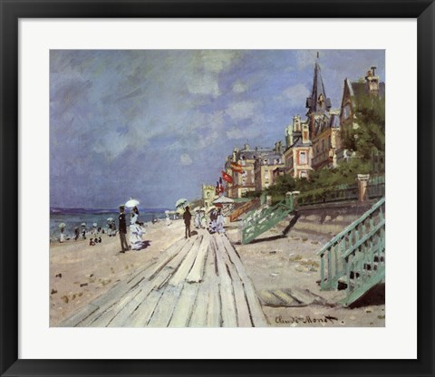 Framed Beach at Trouville, c.1870 Print