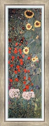 Framed Garden with Sunflowers, c.1906 Print