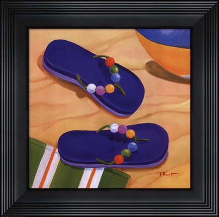 Framed Purple Flip Flops Print