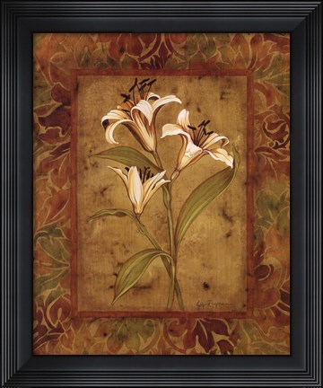 Framed Garden Lilies II Print