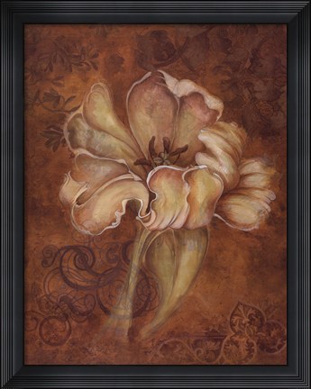 Framed Study in Ecru I Print