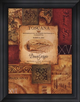 Framed Wine Country I - mini Print