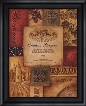 Framed Wine Country II - mini Print