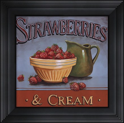 Framed Strawberries &amp; Cream Print