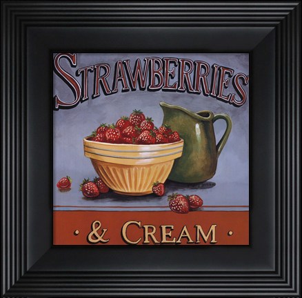 Framed Strawberries &amp; Cream - Mini Print