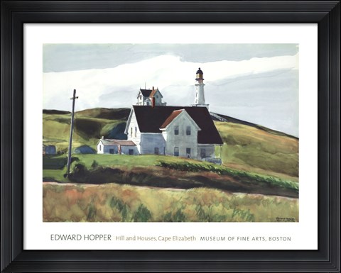 Framed Hill and Houses, Cape Elizabeth, Maine, 1927 Print