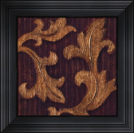 Framed Gold Acanthus I Print