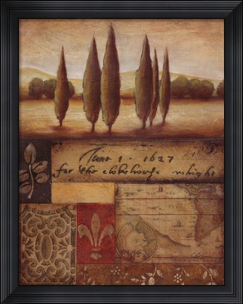 Framed Renaissance Landscape I Print