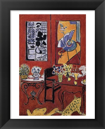 Framed Large Red Interior, 1948 Print