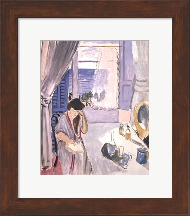 Framed Woman Reading at a Dressing Table, late 1919 Print