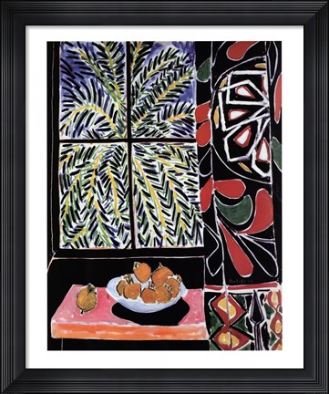 Framed Interior with Egyptian Curtain Print