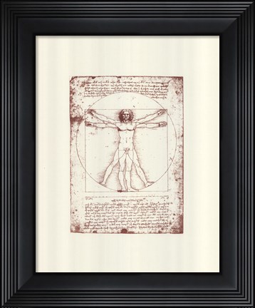 Framed Vitruvian Man (serigraph and embossed) Print