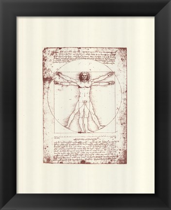 Framed Vitruvian Man (serigraph and embossed) Print