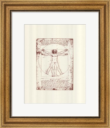 Framed Vitruvian Man (serigraph and embossed) Print